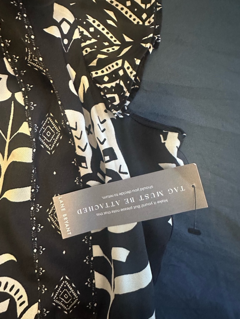 Lane Bryant Black & White Mock Neck Floral Paisley Midi Dress NWT - Size 18 - Picture 7 of 13